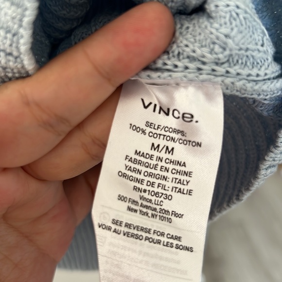 NWT Vince blue v neck knit tank - Picture 4 of 4